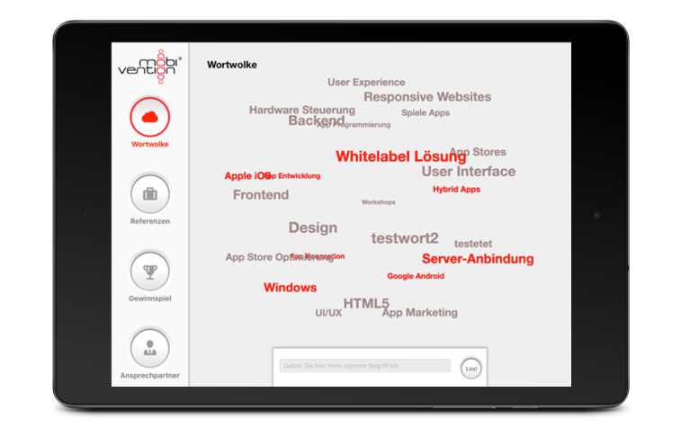 Screen whitelabel Messe App Tablet