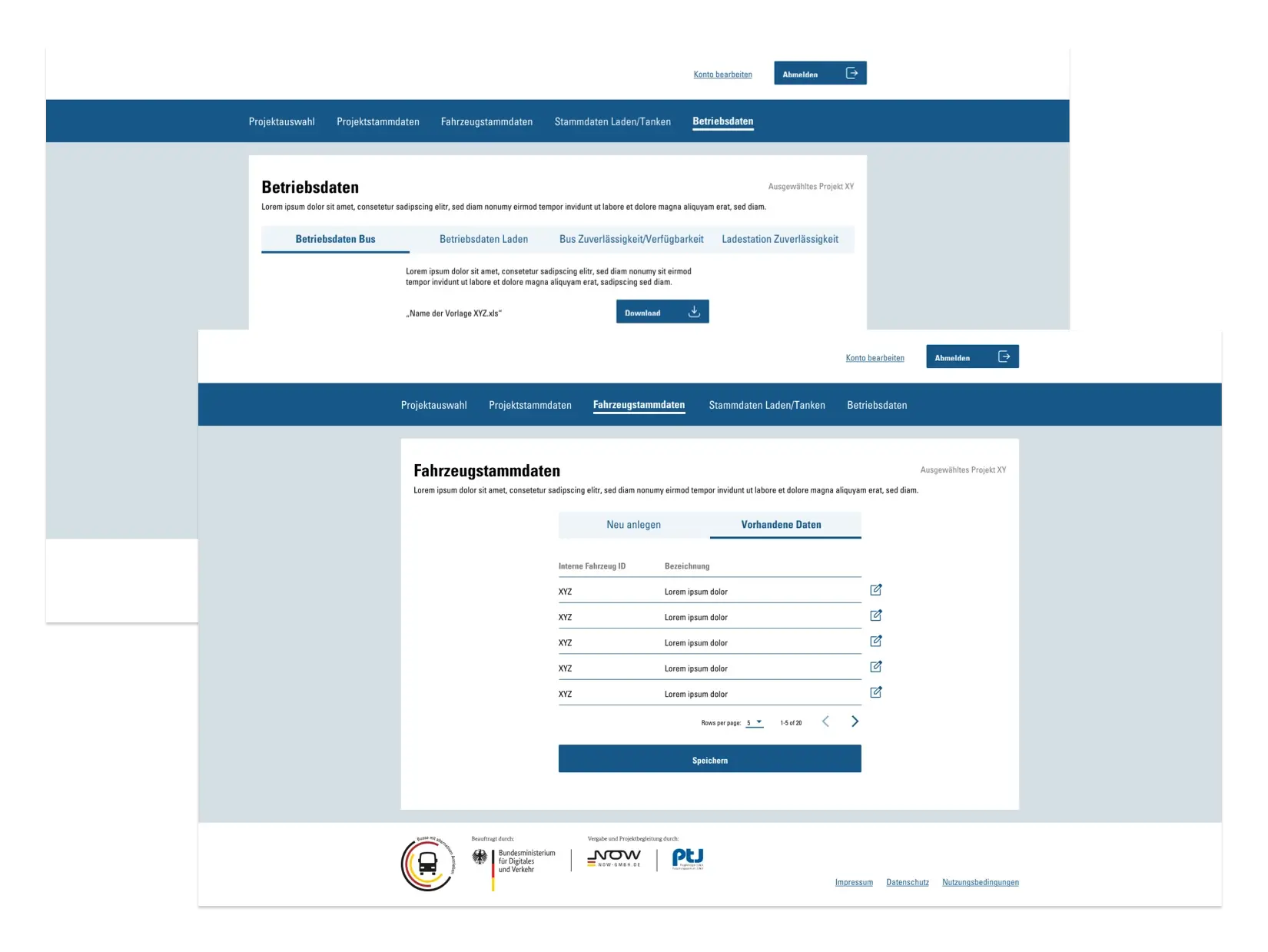 Liste A-Z und Home Screens der umgesetzten DGUV GESTIS Biostoffdatenbank Website für das Institut für Arbeitsschutz der Deutschen Gesetzlichen Unfallversicherung