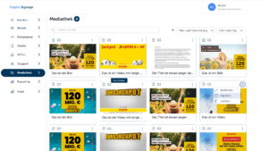 Medienverwaltung hochgeladener Medien (Bild, Video)